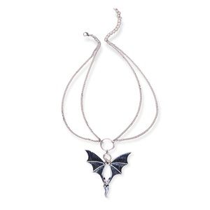 {NWT} Bat Charm Layered Necklace Adjustable